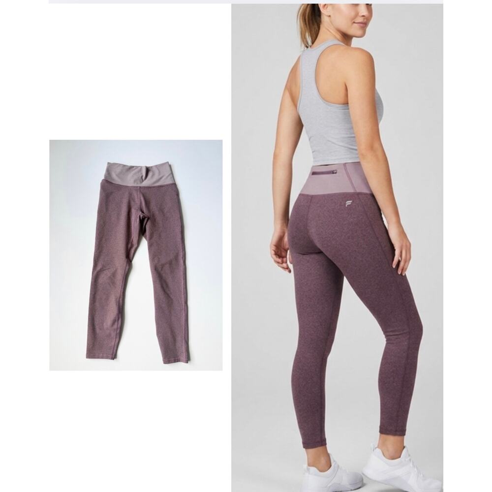 Fabletics Mauve Heather High Waisted 7/8 Leggings XXS Yoga Workout Athletic